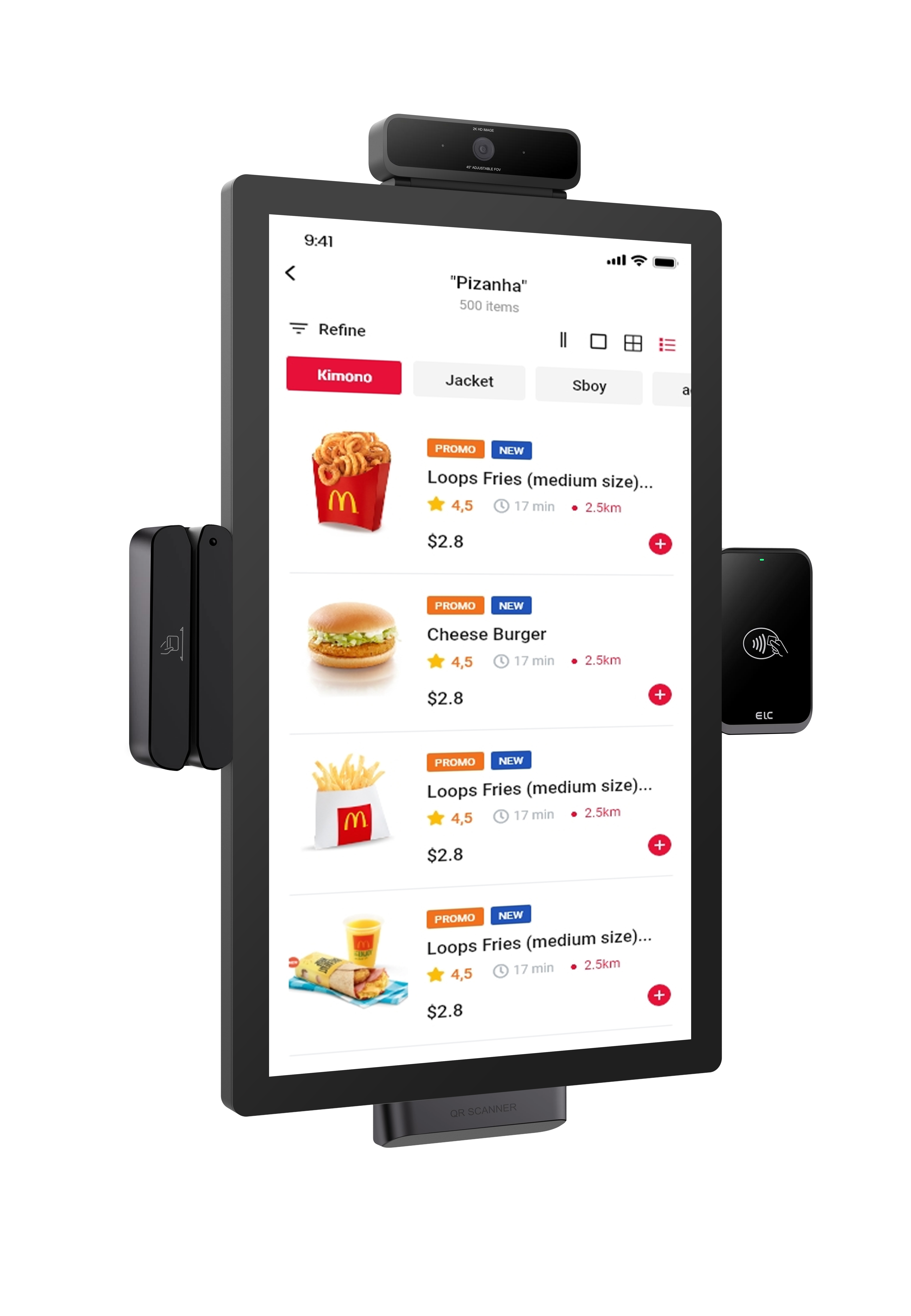 15 inch Self-service Ordering Machine Metal Digital Signage Restaurant ...