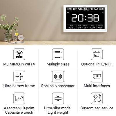 Ultra-Slim Touch Screen Tablet Smart Home Timing Tablet WiFi 6 With Mu-MIMO For Calendar Schedule Display
