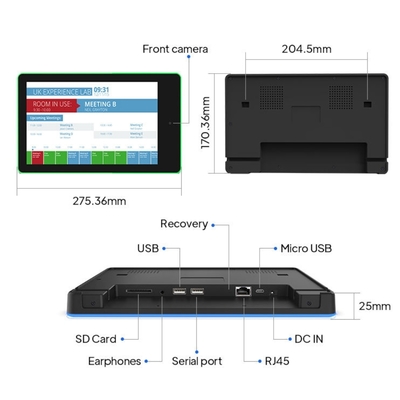10 Inch Wall Mount Android Meeting Tablet with LED Light Bar