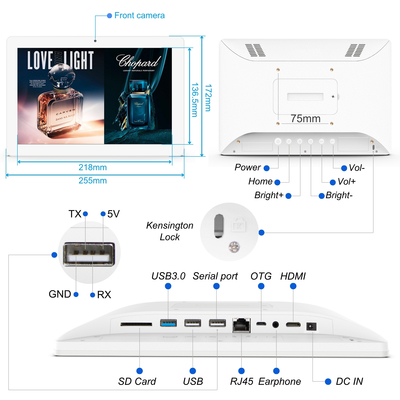 10.1 Inch Wall Mounted Digital Signage Customizable FCC, CE , ROHS