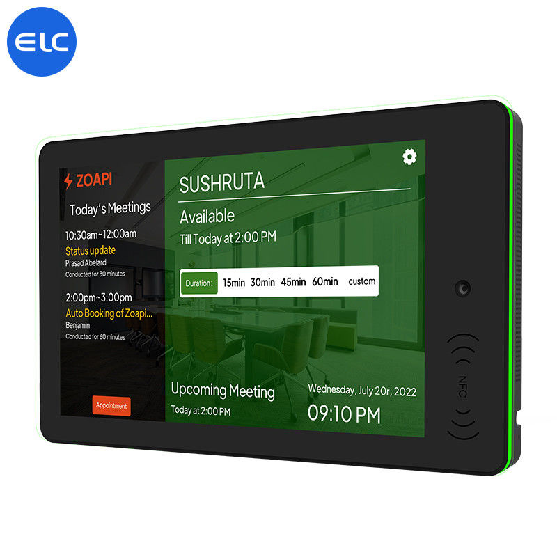 RK3568 Wall Mount Digital Signage Android 12 Touch Screen Indoor POE NFC LED Light For Meeting