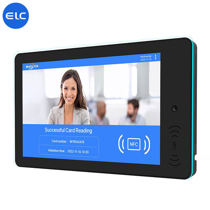 RK3568 Wall Mount Digital Signage Android 12 Touch Screen Indoor POE NFC LED Light For Meeting