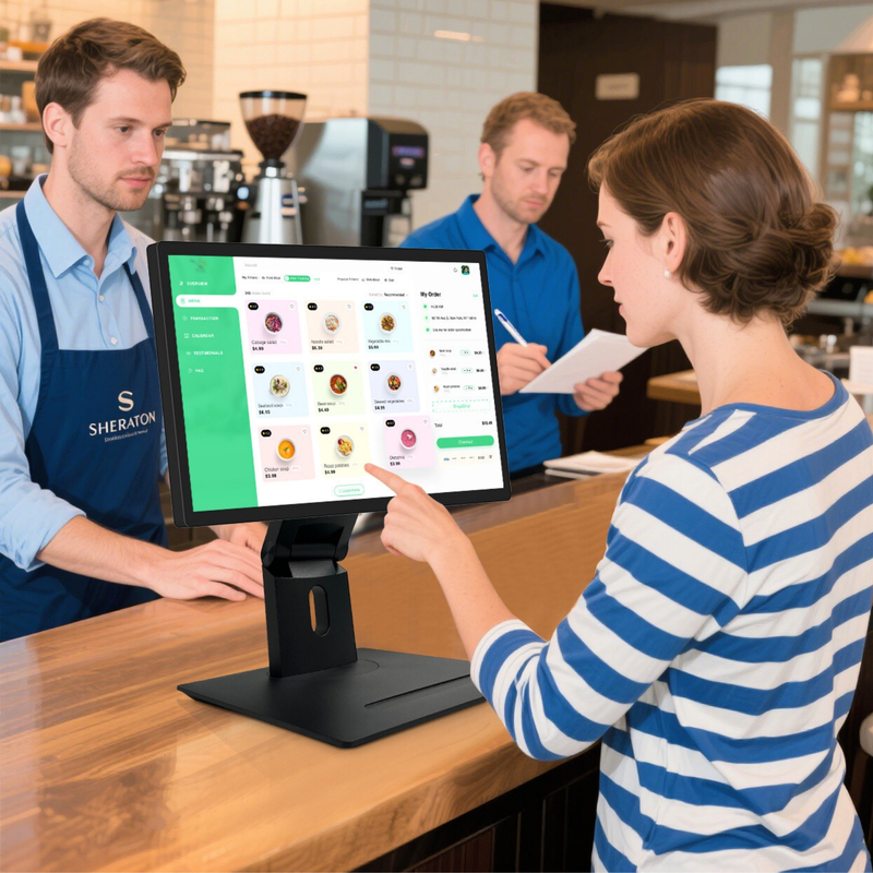 OEM/ODM Customize RK3588S2/RK3588 Android  13 24 Inch Floor Standing Digital Signage Screens Kitchen Display System Restaurant