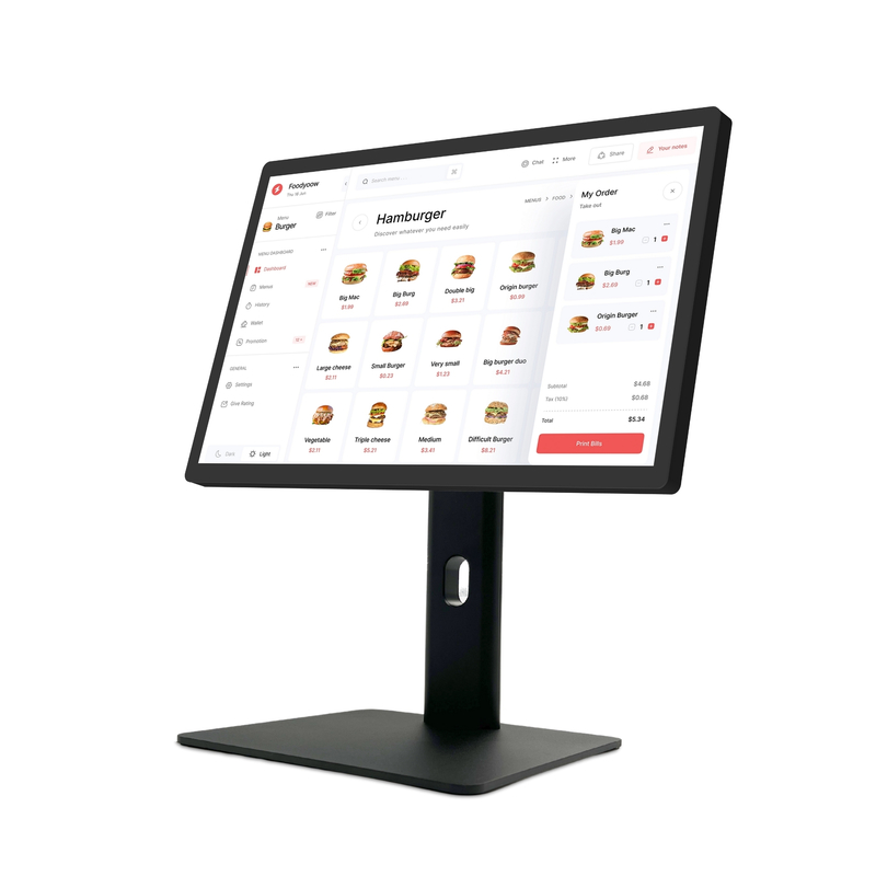 21 Inch Desktop Tablet Kitchen Display Screen Smart Android 11 TV Display Tablette PC Touch Screen Restaurant Pos System Kiosk