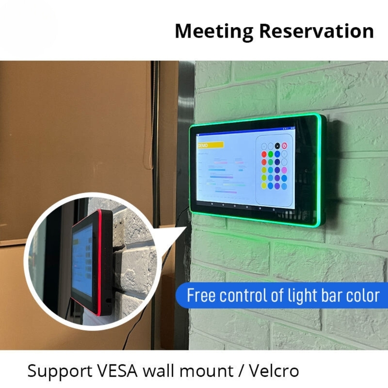 10 Inch Wall Mount Android Meeting Tablet with LED Light Bar