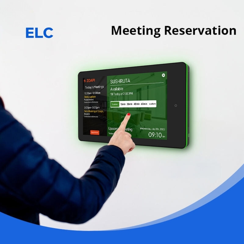 10 Inch Wall Mount Android Meeting Tablet with LED Light Bar