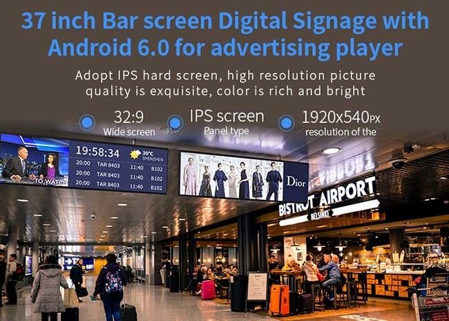 Retail Shop Bar Type Display , Stretched Display Screen For Promotion