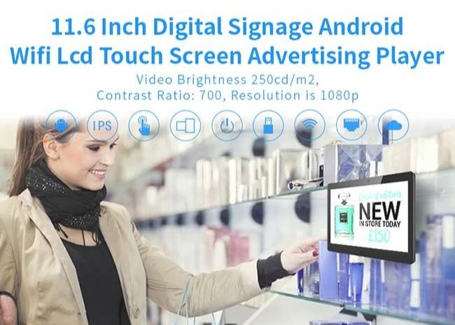 Quad Core  POE Powered Android Tablet , Touch Screen Digital Signage