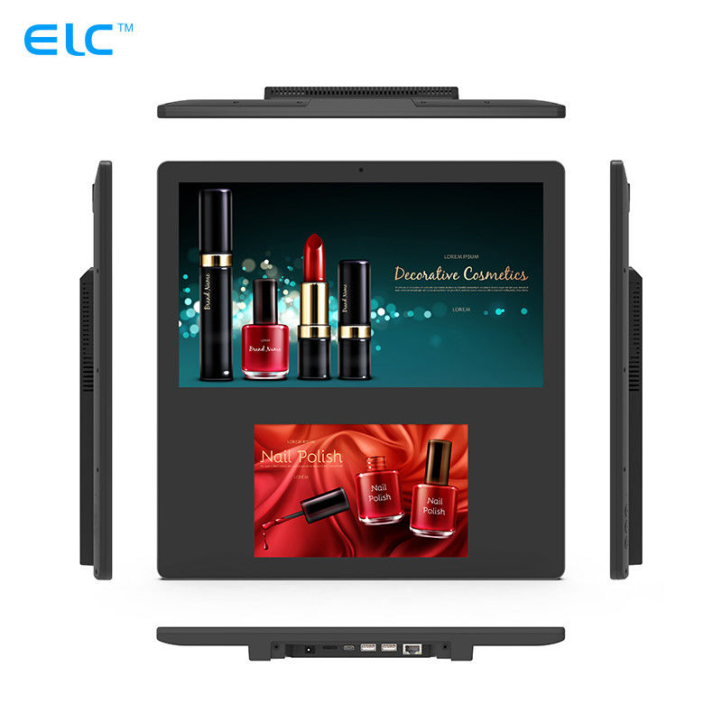 WiFi POE Android Dual Screen Indoor Advertising Display For Restaurant